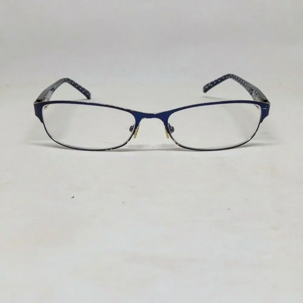 Kate Spade New York Ambrosette Eyeglass Frames-Navy Polka Dots-Rectangle